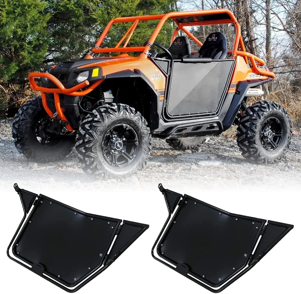 Acmex Black Metal Doors for 2008-2014 Polaris RZR 800/ S 800/ XP 900/570 2 Door Models, 2 Pair Accessories