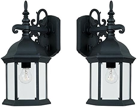 Designers Fountain 2971-BK Devonshire Wall Lanterns, Black (Black - 2 Pack)