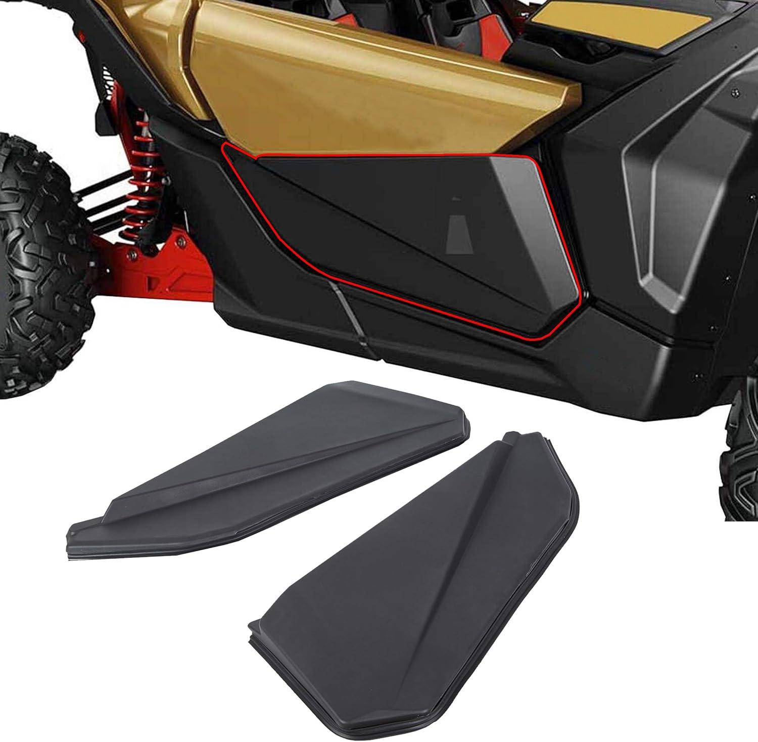 ECOTRIC 2Pcs Lower Half Door Panels Insert Kit W/Metal Frame Compatible with 2017-2021 Can Am Maverick X3 (2-Door) Replace for 715002903