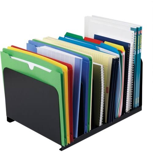 Steelmaster Vertical Steel Organizer 8 Slots Black