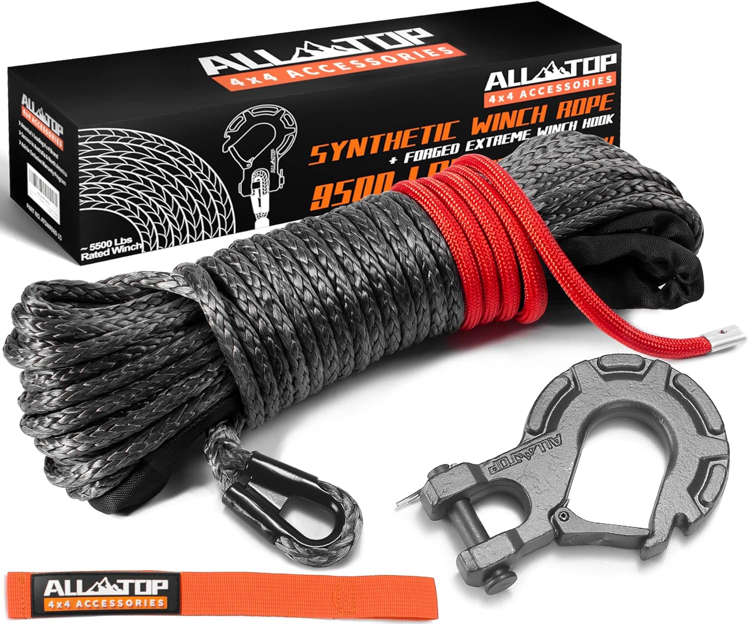 ALL-TOP Synthetic Winch Rope Cable Kit: 1/4