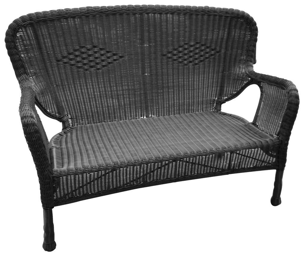 Jeco W00214-L Windsor Black Wicker Patio Love Seat