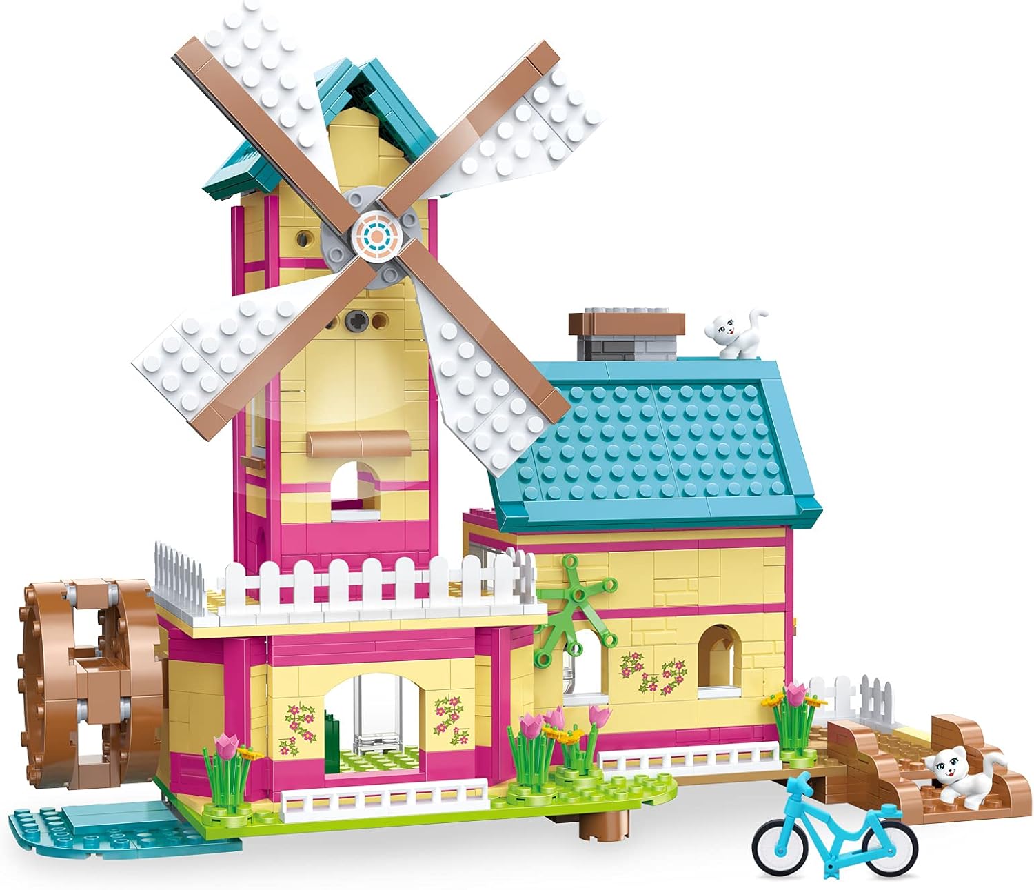 Dream Girls Friends House Building Kit Windmill House Seaside Villa Building Set Girls Beach House Toy Set for Kids Aged 7-12, 658 Pieces