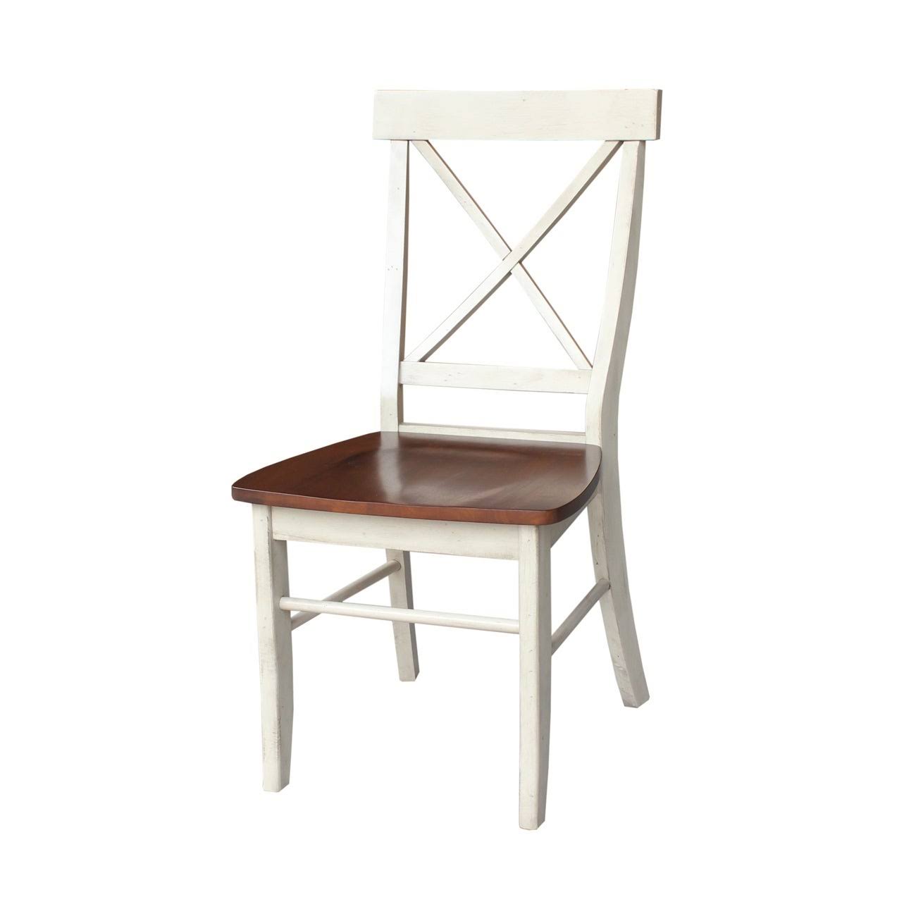 International Concepts X-Back Dining Chair - Set of 2, Brown