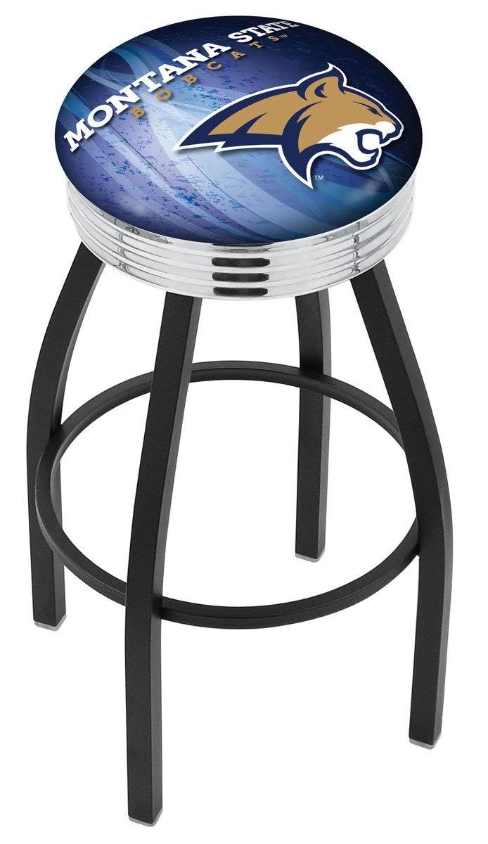 Holland Bar Stool Montana State 30 inch L8B3C Black Wrinkle with Chrome Accent Ring Bar