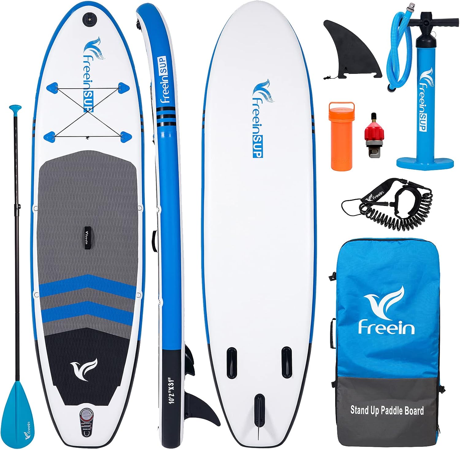 Freein Sup Inflatable Stand Up Paddle Board for Adults Isup Package