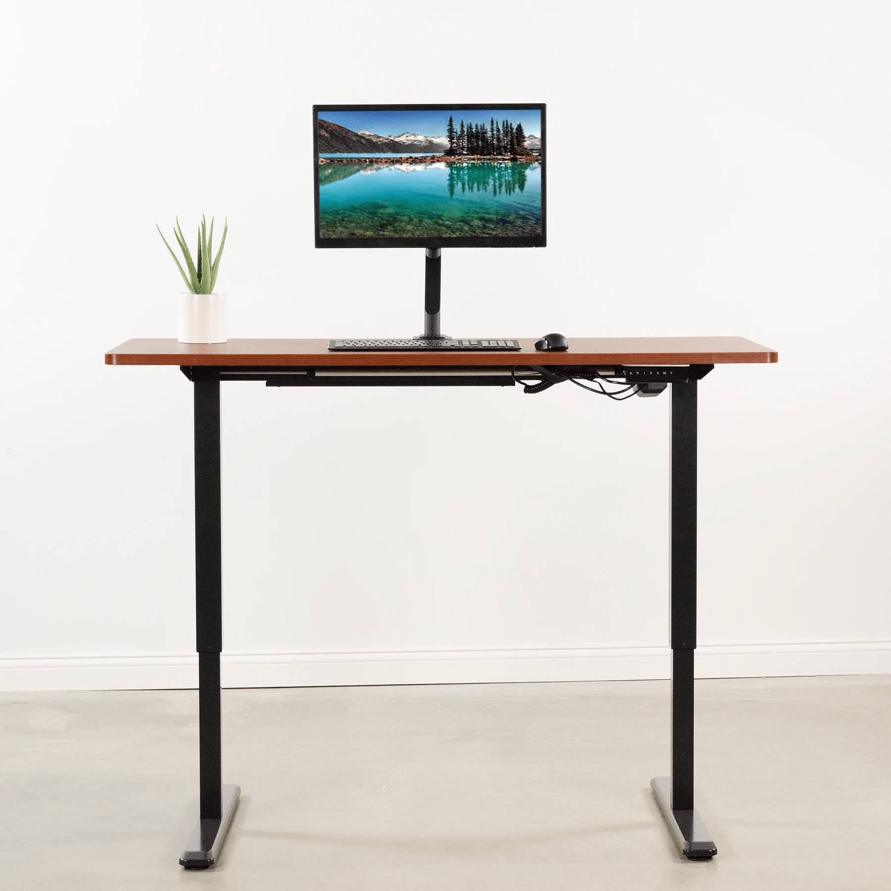 Vivo DESK-V101EB Black Electric Stand Up Desk Frame, Single Motor Standing Adjustable Base
