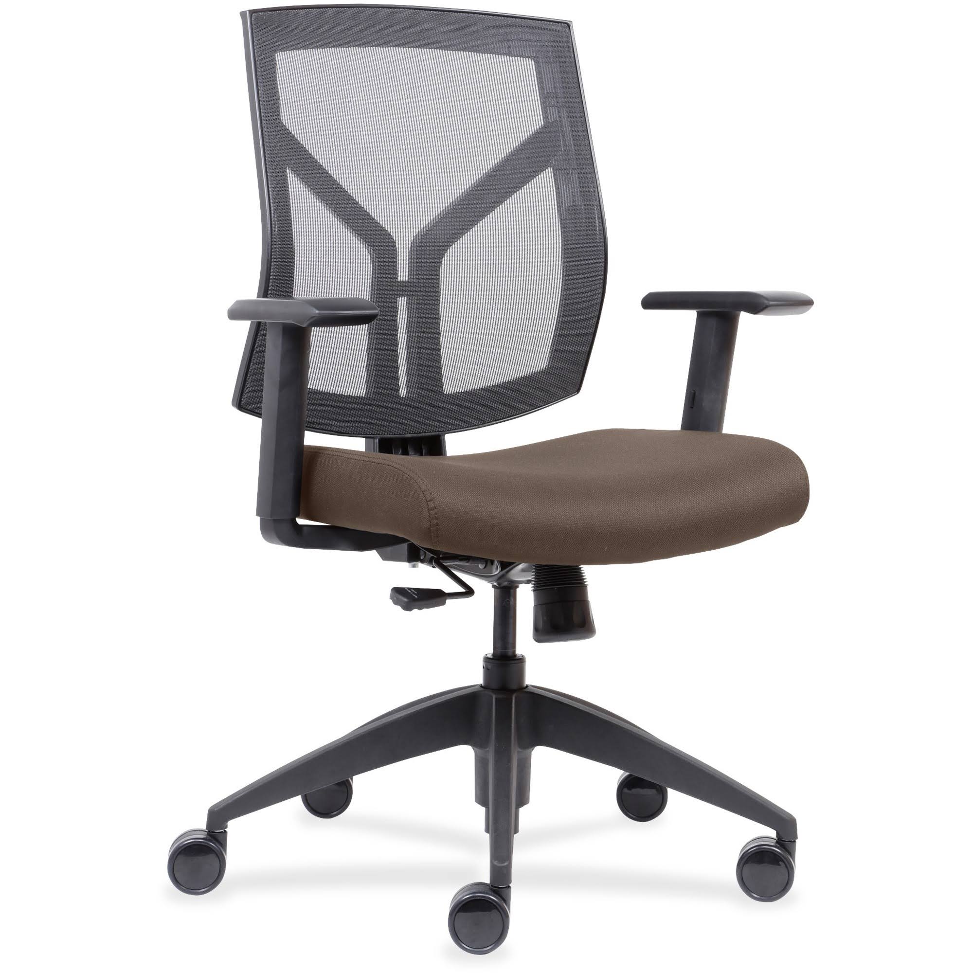 Lorell Mesh Back/Fabric Seat Mid-Back Task Chair, Black