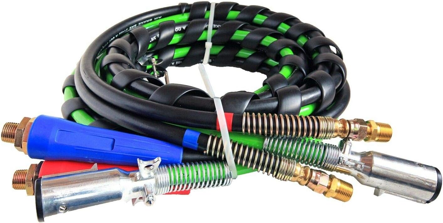 12FT 3 in 1 Wrap ABS Electrical and Rubber Air Line Hose Assemblies For Semi Truck Tractor Trailer (1)