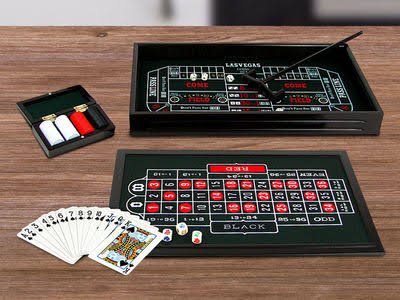 Trademark Poker 4-in-1 Casino Game Table Roulette Craps Blackjack