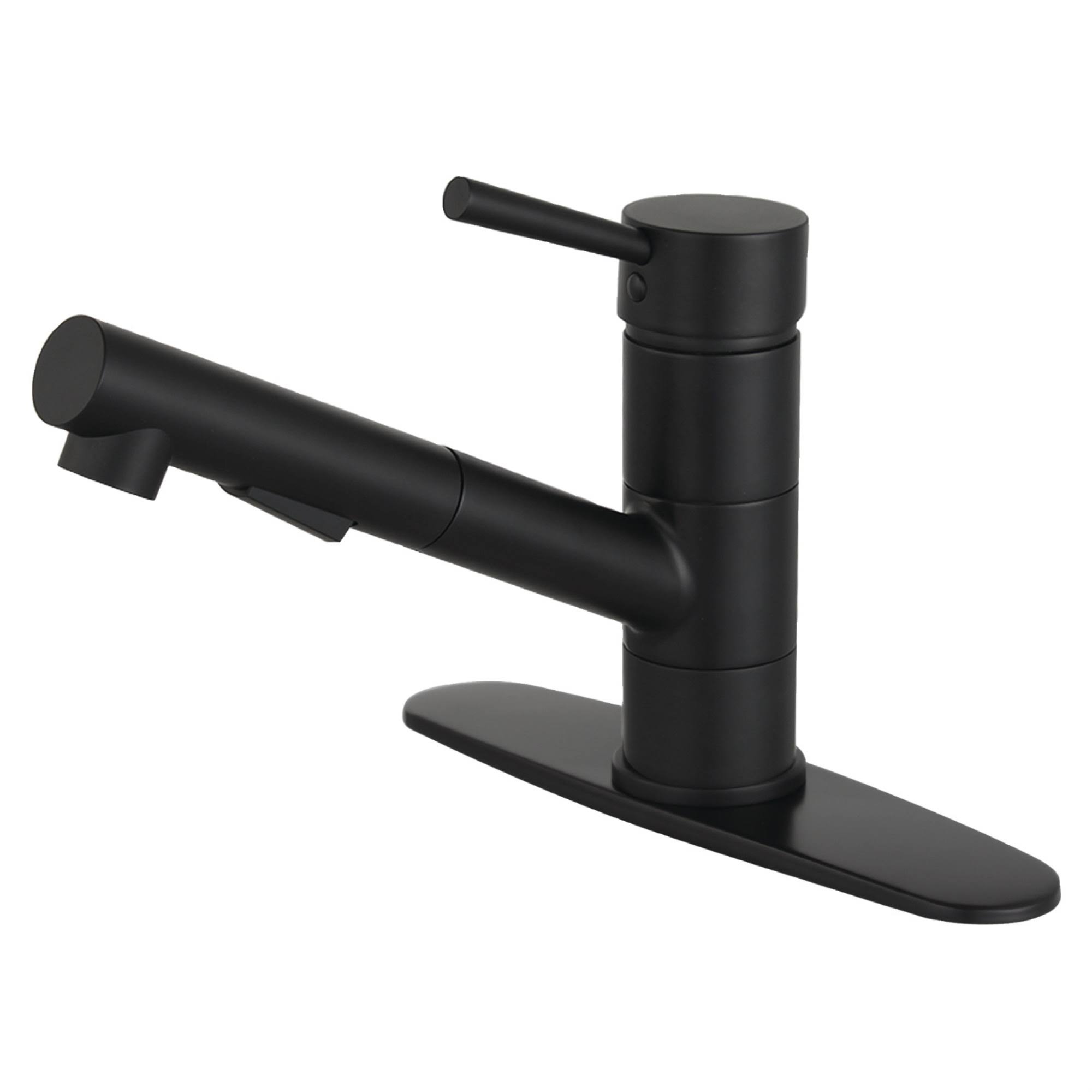 Kingston Brass LS8400DL Concord Single-Handle Pull-Out Kitchen Faucet, Matte Black