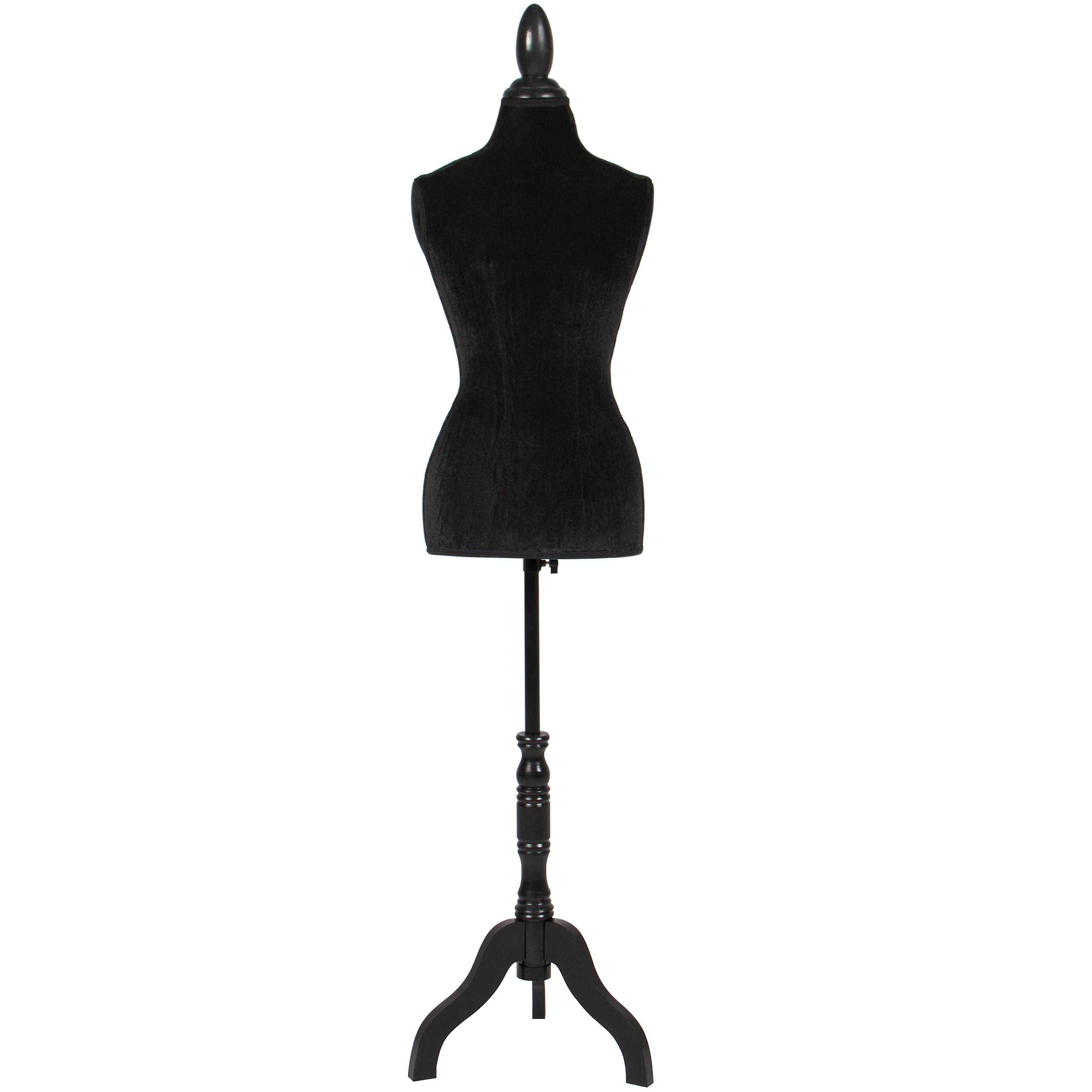 Best Choice Products Female Mannequin Torso Display with Wooden Tripod Stand, Black