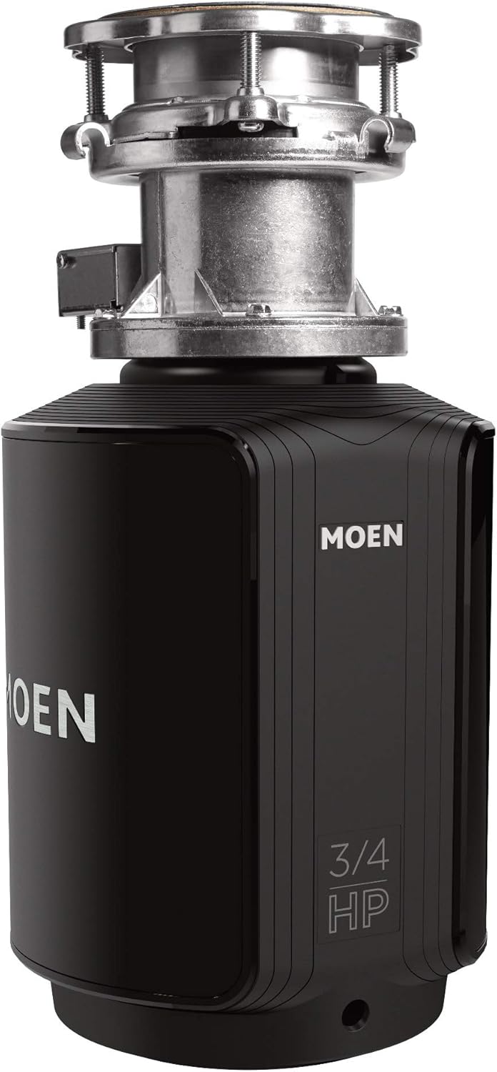 Moen GXB75C Host Series Control Activation 3/4 HP Garbage Disposal with Sound Reduction, Power Cord Included