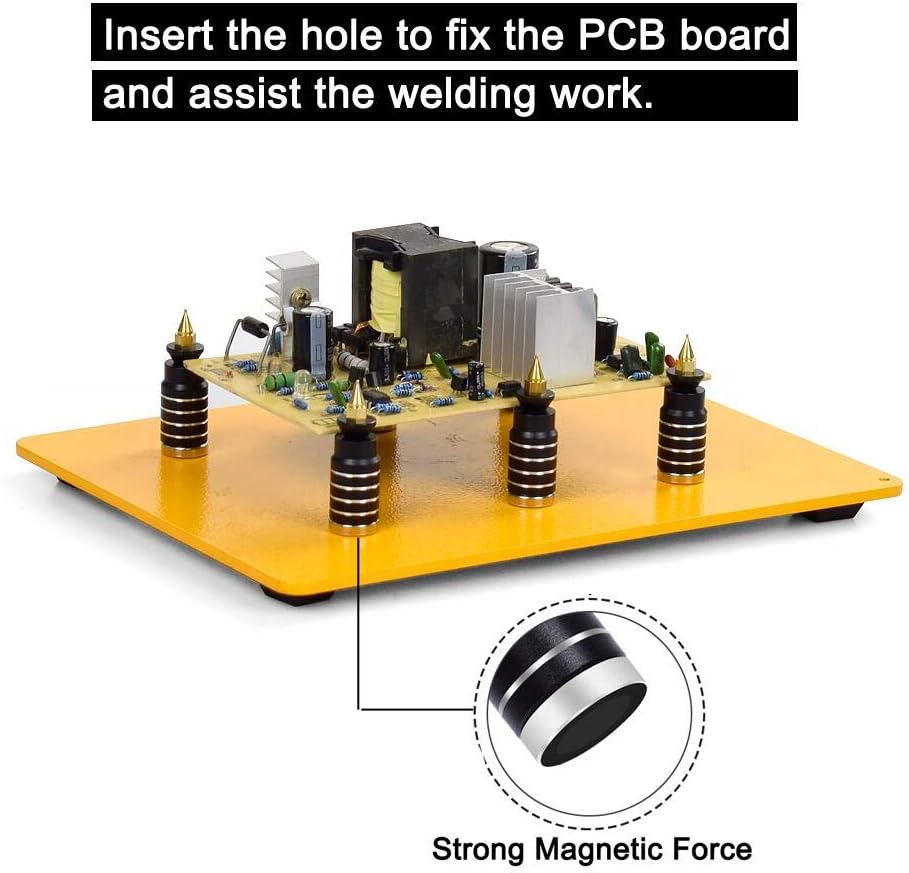 Helping Hands Soldering, NEWACALOX Third Hand Soldering Tool PCB Holder Magnetic Flexible Metal Arms Soldering Iron Holder Steel Weighted Base Crafts Jewelry Hobby Workshop