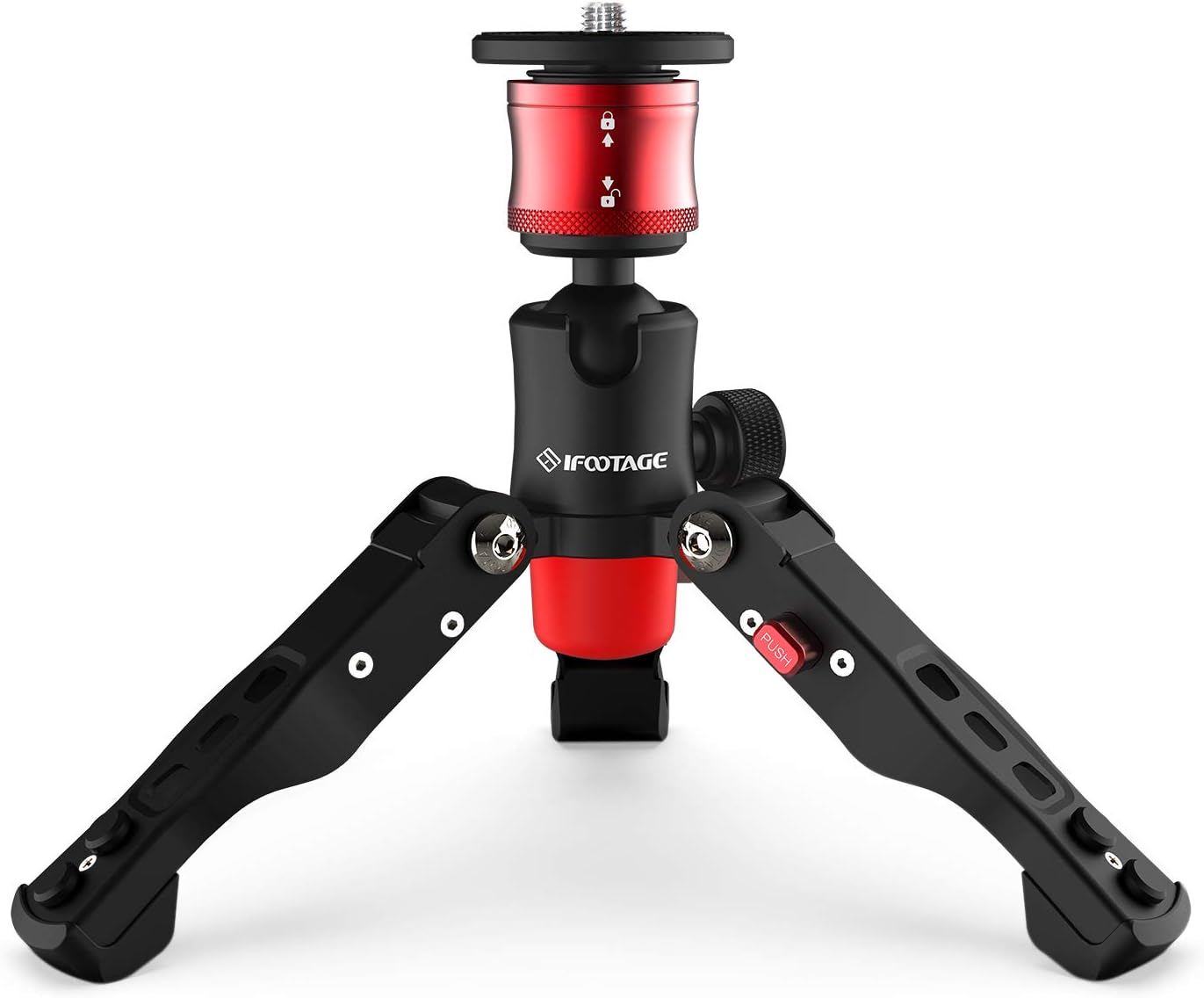 IFOOTAGE Table Top Tripod, Professional Mini Tripod with 3/8 and 1/4 inches Quick Release Plate, Desktop Tripod for DSLR Camera, Video Camcorder, Mobile Phone and Action Cameras. Max Load 17.6 lbs Pack of 2