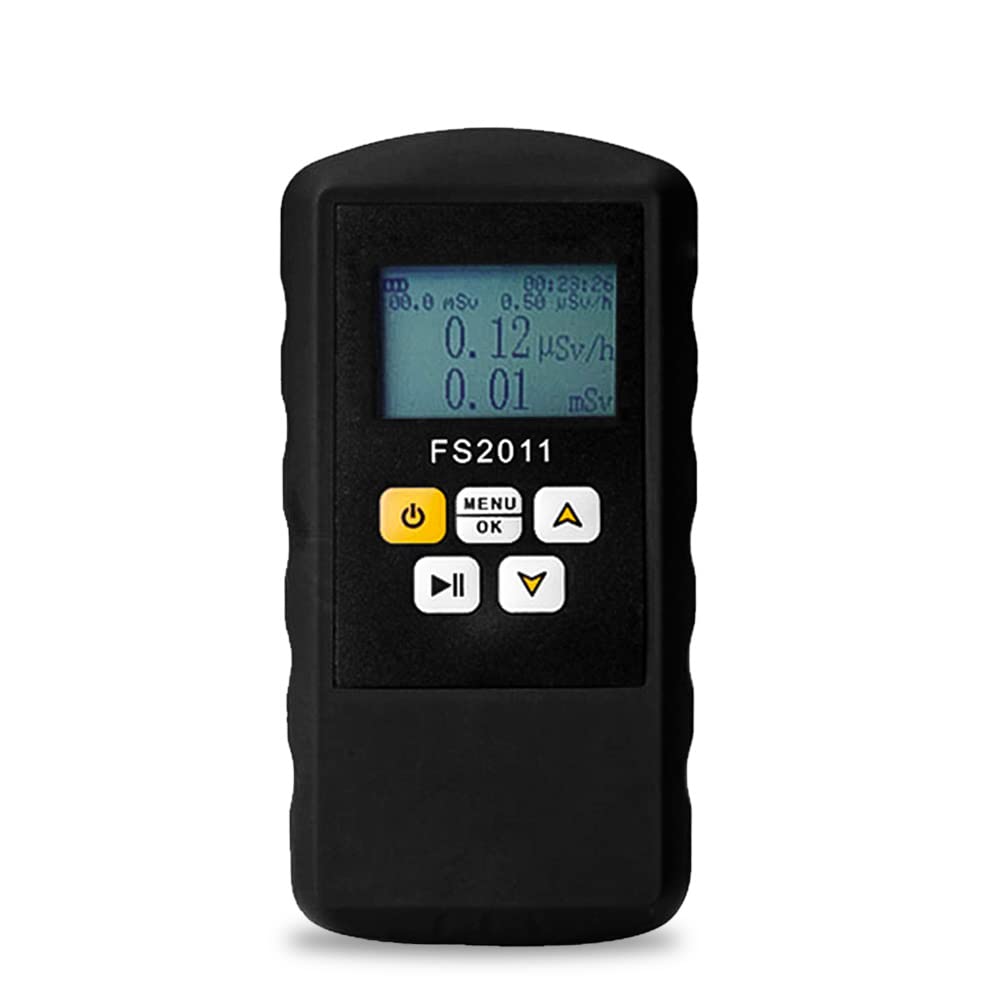 Geiger Counter Nuclear Radiation Detector, Beta Gamma X-ray Tester, Radioactive Detector, Personal Dosimeter Marble Detector Portable Dosimeter （FS2011 Black）