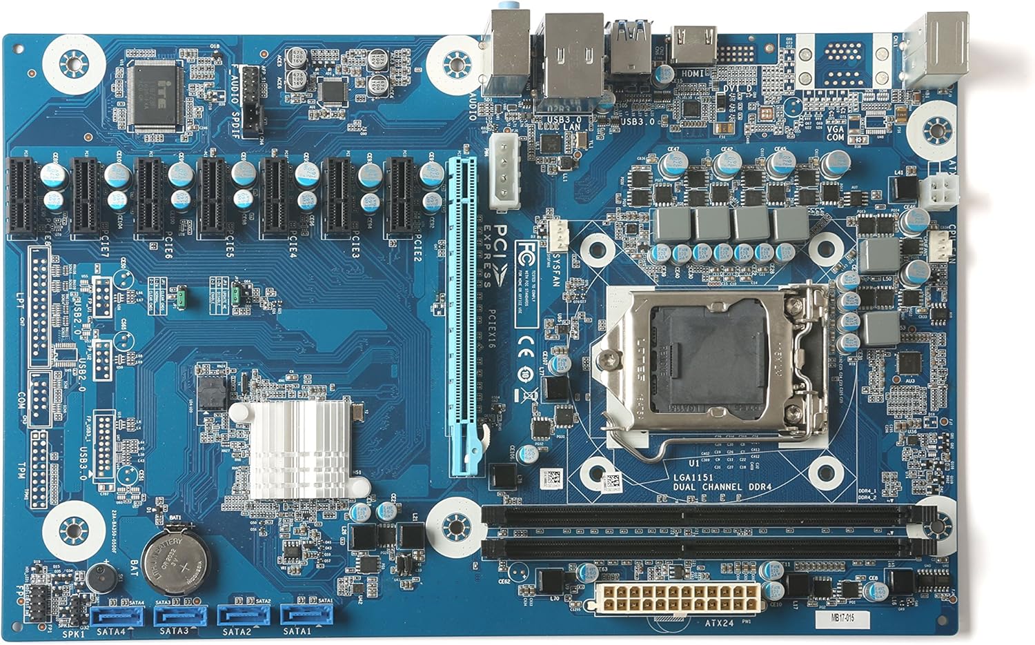 ZOTAC B150 Mining ATX Motherboard for Cryptocurrency Mining with 7 PCIe x1 Slots (B150ATX-A-E)