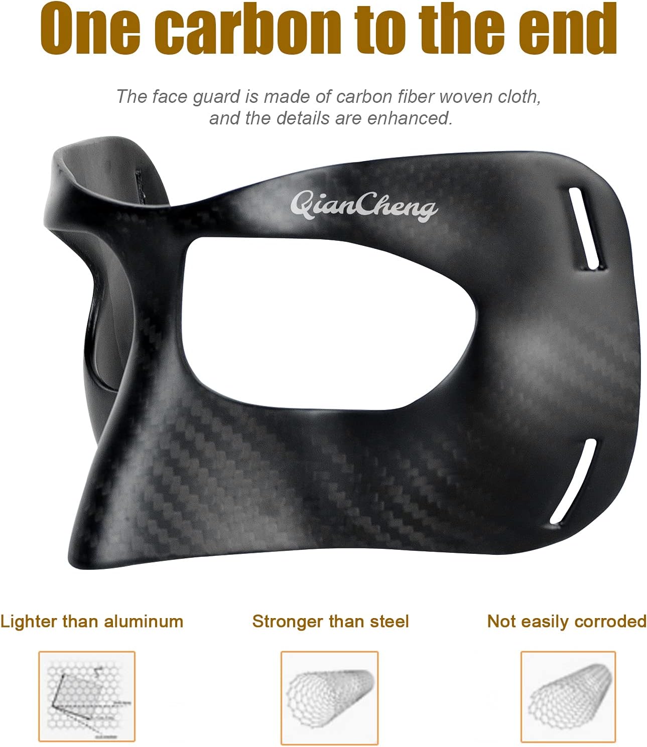 Qiancheng Nose Guard Face Shield for Broken Nose, Adjustable Carbon Fiber Face Guard with Padding, Protection from Impact Injuries to Nose and Face for Adult QC-LX-T Pack of 2