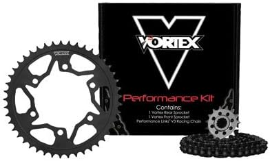 Vortex V3 WSS Warranty Chain and Sprocket Kit Black Anodized Chain for Yamaha YZF-R3 2015-2018