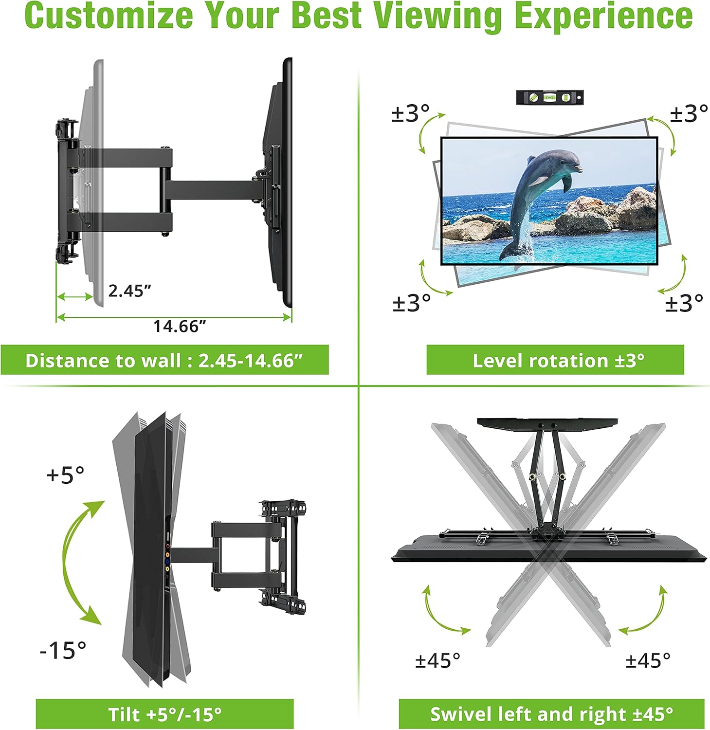 USX MOUNT Full Motion TV Mount for 42