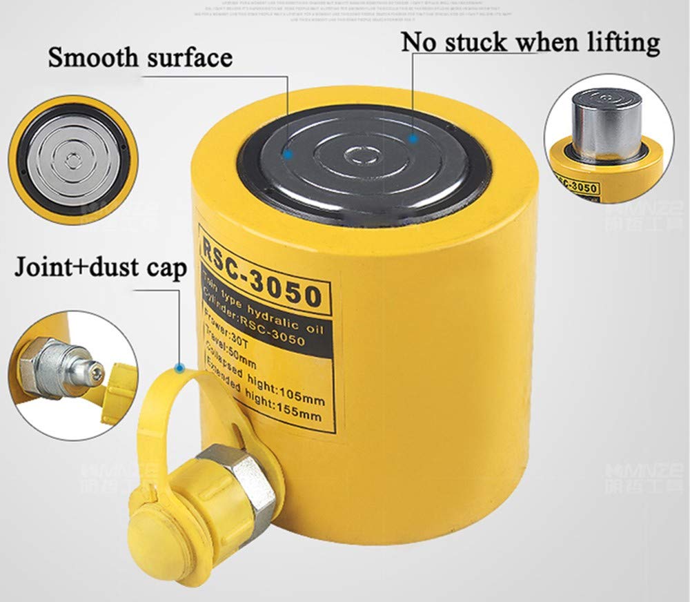 NEWTRY 1Pcs 10 ton Hydraulic Jack Cylinder Short Type Stoke 50mm(2inch) Protable Hydraulic Ram Industrial Lifting Jack, not for Car (10T)