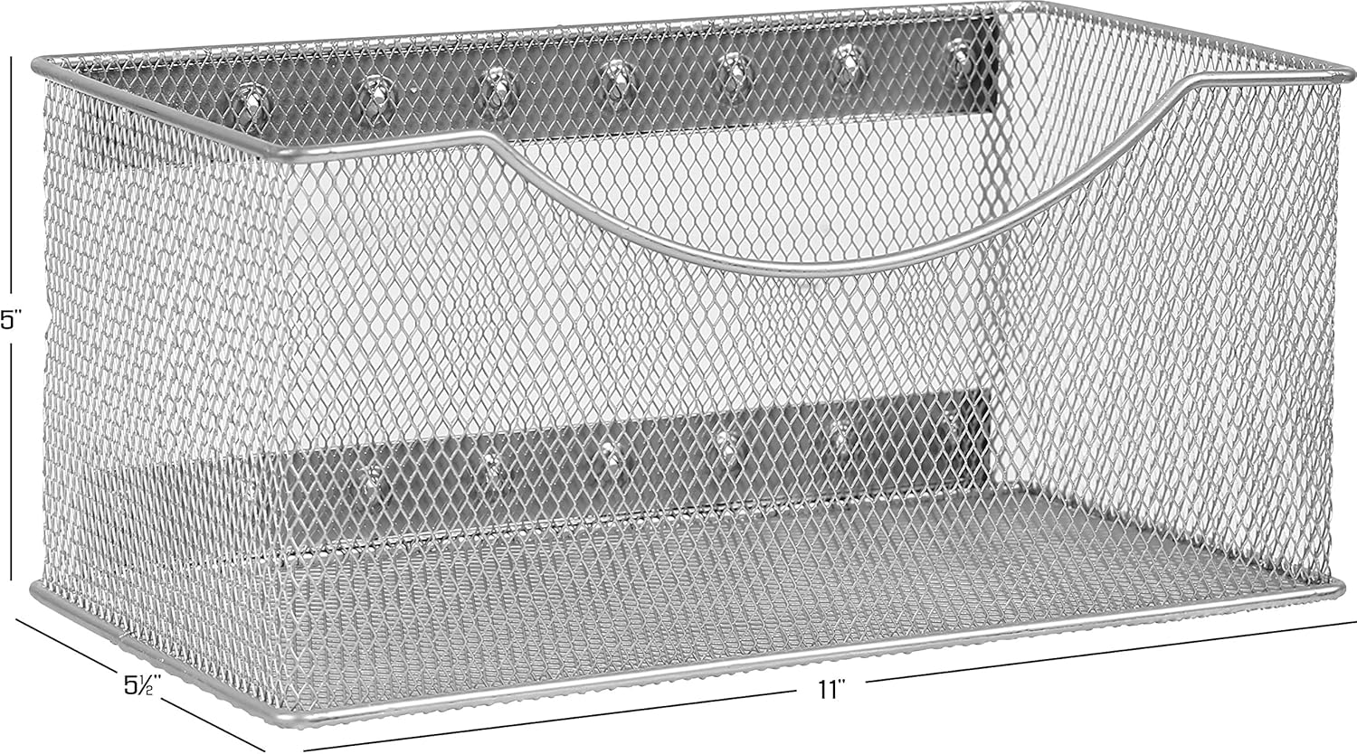 YBM Home Magnetic Basket Storage Organizer with 16 Strong Magnets for Metal Desk, Fridge, Whiteboard, and Wall Locker Accessories, Large (4-Pack)