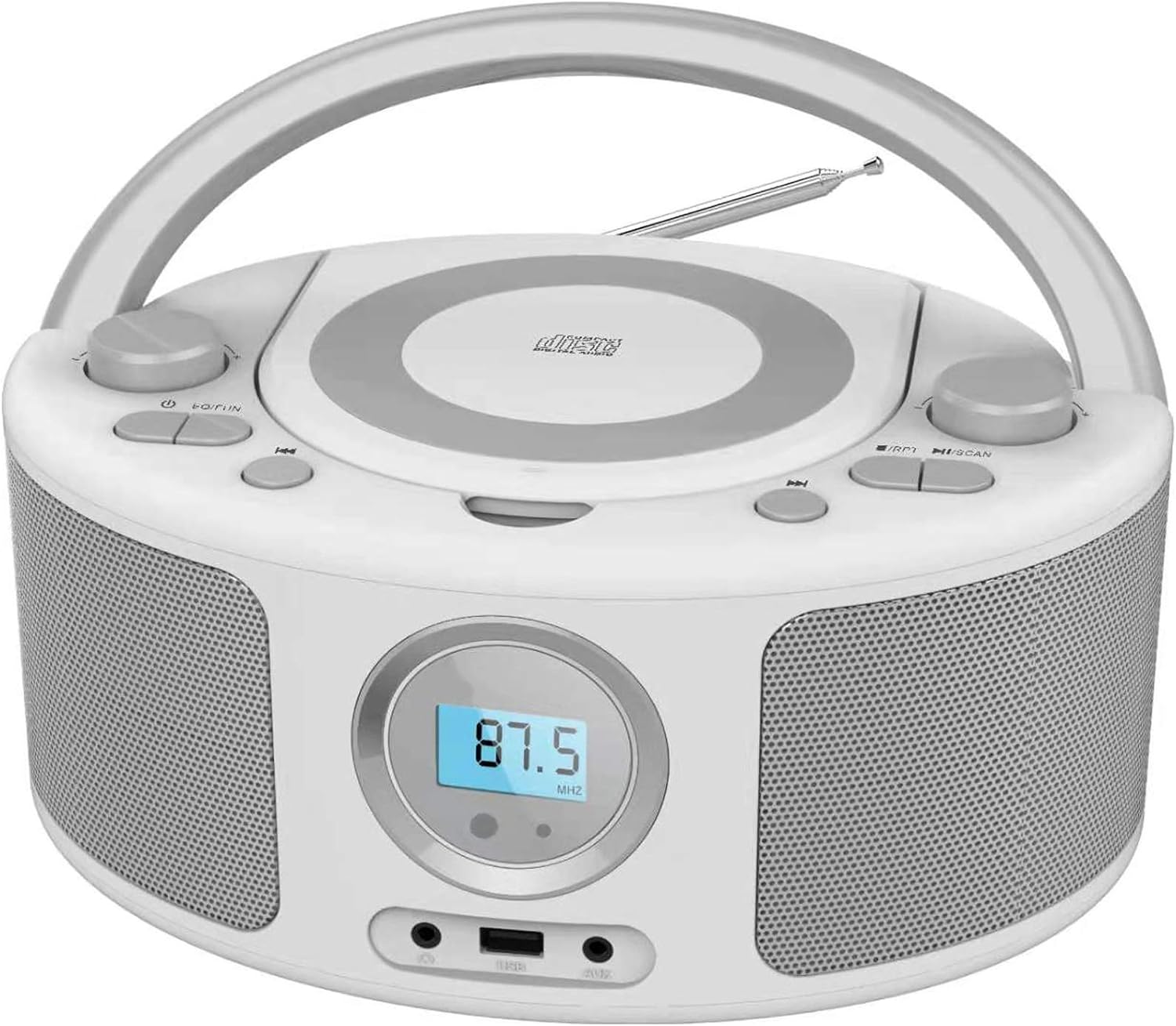 Portable Radio CD Player Boombox with Bluetooth & FM Radio, USB MP3 Playback,3.5mm AUX Headphone Jack and USB Input, Compact CD Player Radio Stereo System(WTB771) Pack of 2