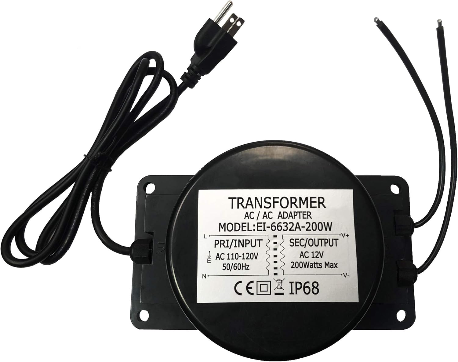 CNBRIGHTER Waterproof 12V AC Transformer 200W,110V-120V AC to 12V AC LED Power Supply, Voltage Converter LED Driver,Adapter for Outdoor Landscape Lighting/Swimming Pool Light (200 Watts)