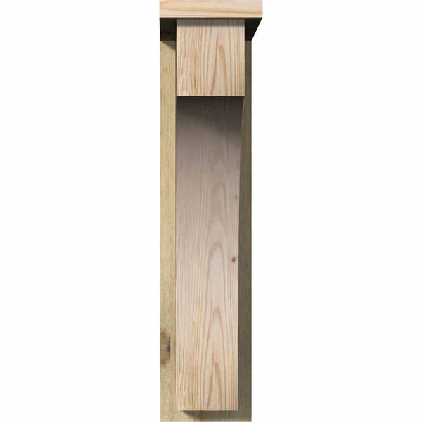 Ekena Millwork COR06X14X26HUN01RDF 6x22W x 14x22D x 26x22H Huntington Rough Sawn Corbel w/Backplate, Douglas Fir