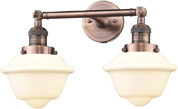 Innovations 208-AC-G531-LED 2 Light Vintage Dimmable LED Bathroom Fixture, Antique Copper
