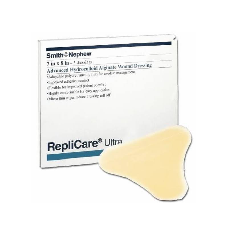 Replicare Hydrocolloid Dressing 7 x 8 inch, Sacral, Sterile, Box of 5