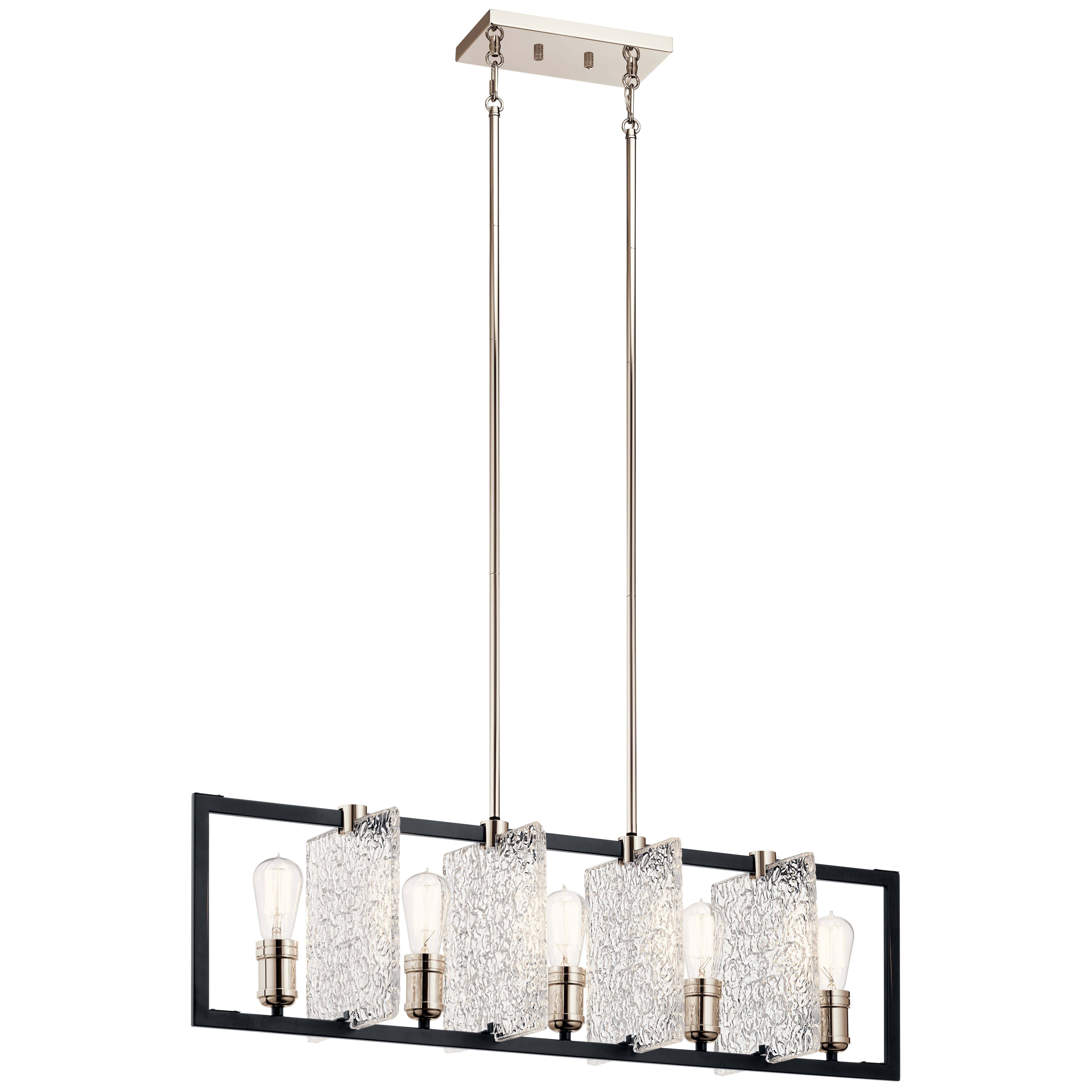 Kichler 43977BK Forge 5 Light Linear Chandelier Black