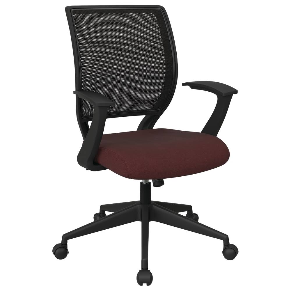 Office Star Work Smart Mesh Task Chair Burgundy/Black