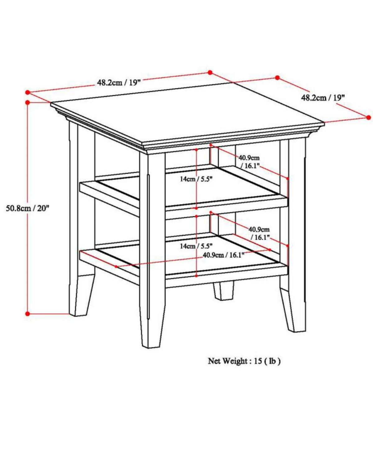 Simpli Home Acadian End Table in White