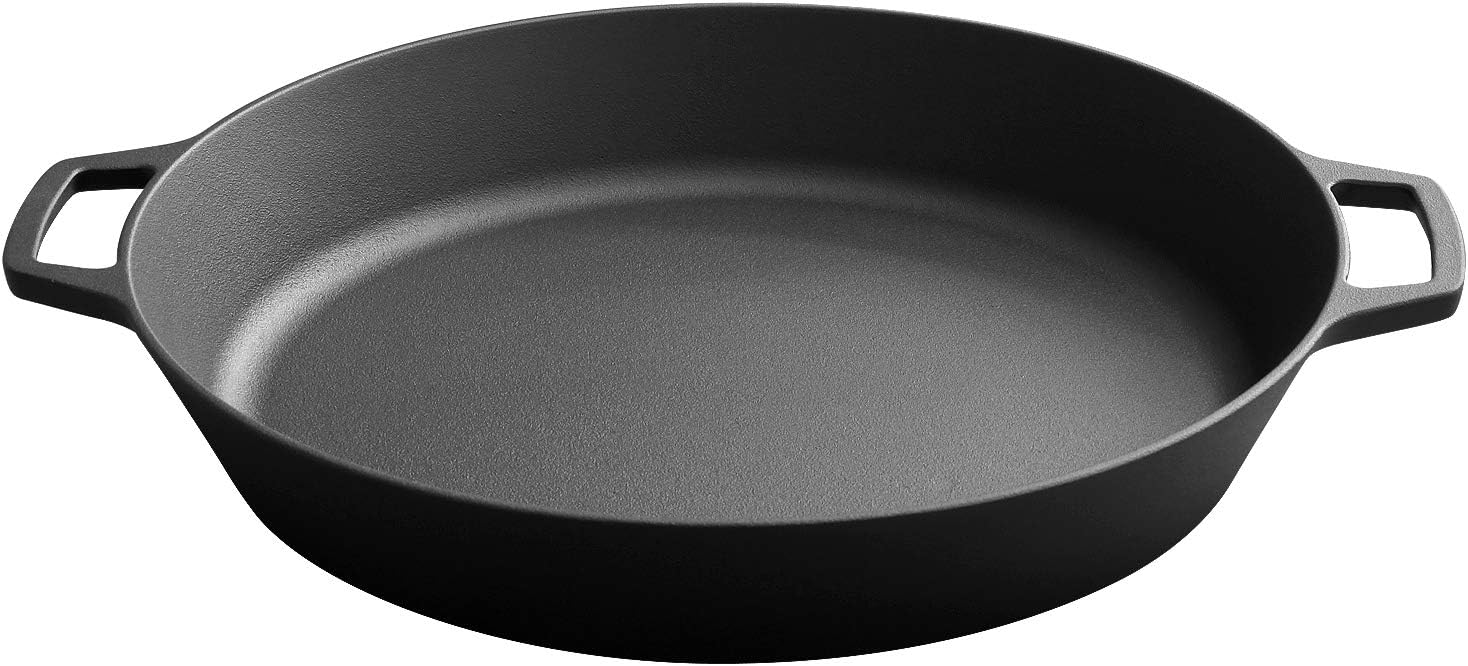 Cast Iron Skillet, Pre Seasoned Cast Iron Pan,17 Inch Deep Frying Pan With Double Assist Handle, Black Cast Iron Cookware for Kitchen/Indoor/Outdoor/Camping