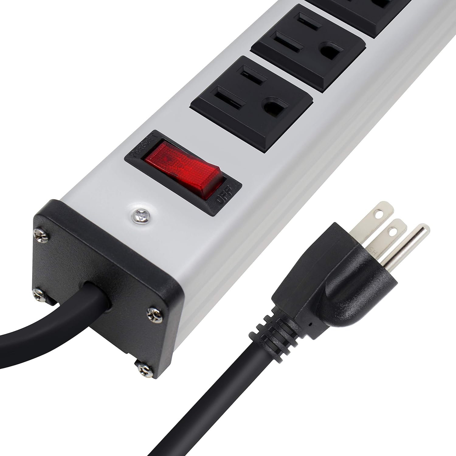 Digital Energy 16-Outlet Workshop Metal Power Strip with 25 Ft Long Extension Cord, Aluminum Alloy Pack of 2