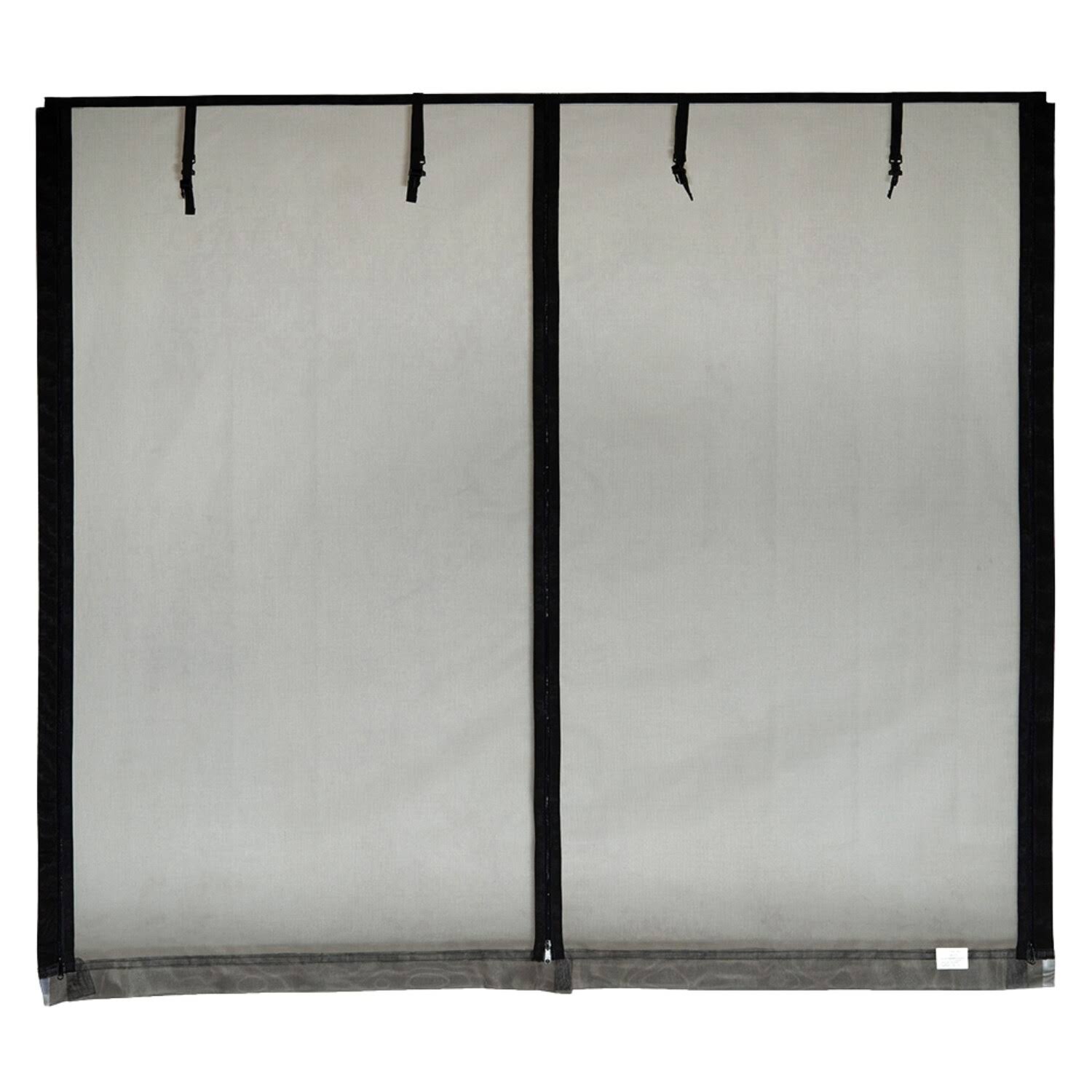 Fresh Air Screens 9 ft. x 8 ft. Retractable Garage Door Screen, 3 Zipper, with Mesh Rod Pocket in Black | 1231-D-98-EC