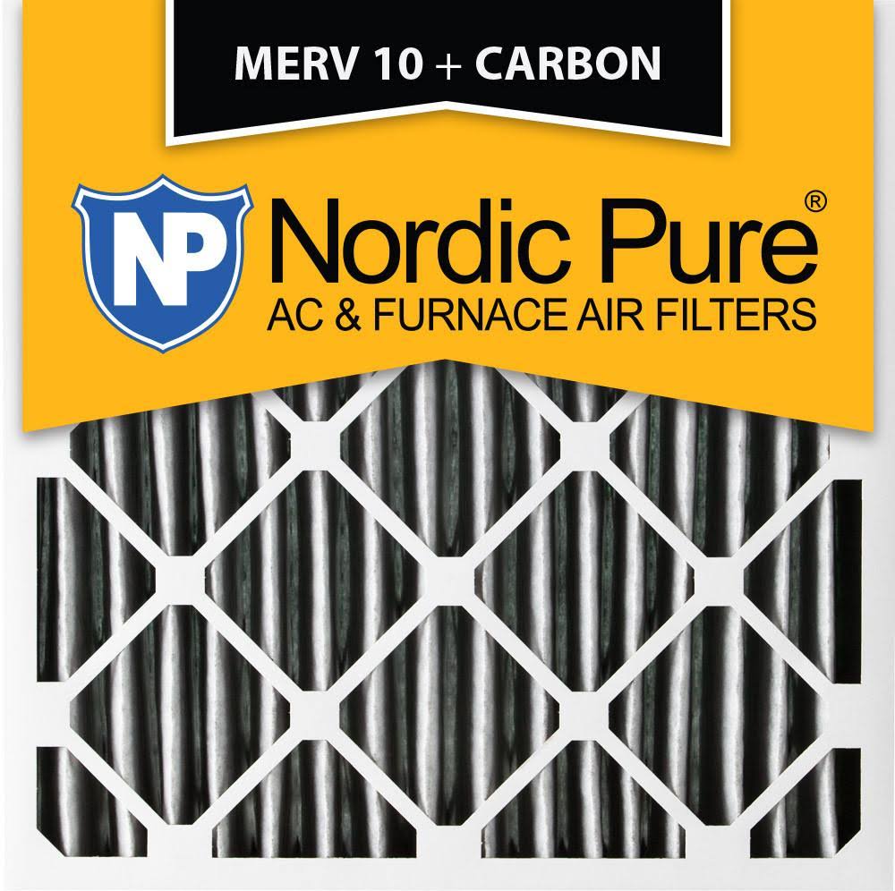 Nordic Pure 25x25x1 Pleated MERV 10 Plus Carbon AC Furnace Filters Qty 6