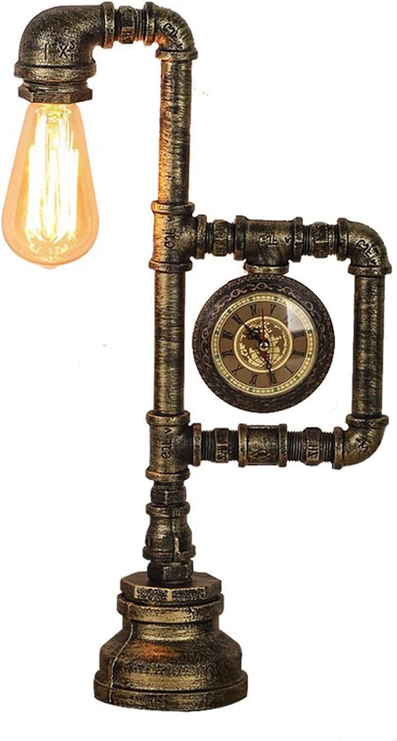 Industrial Table Lamp Vintage Bedside Lamp Steampunk Antique Accent Lamp Iron Nightstand Lamp E26 for Bedroom Living Room Cafe Bar House D&eacute;cor