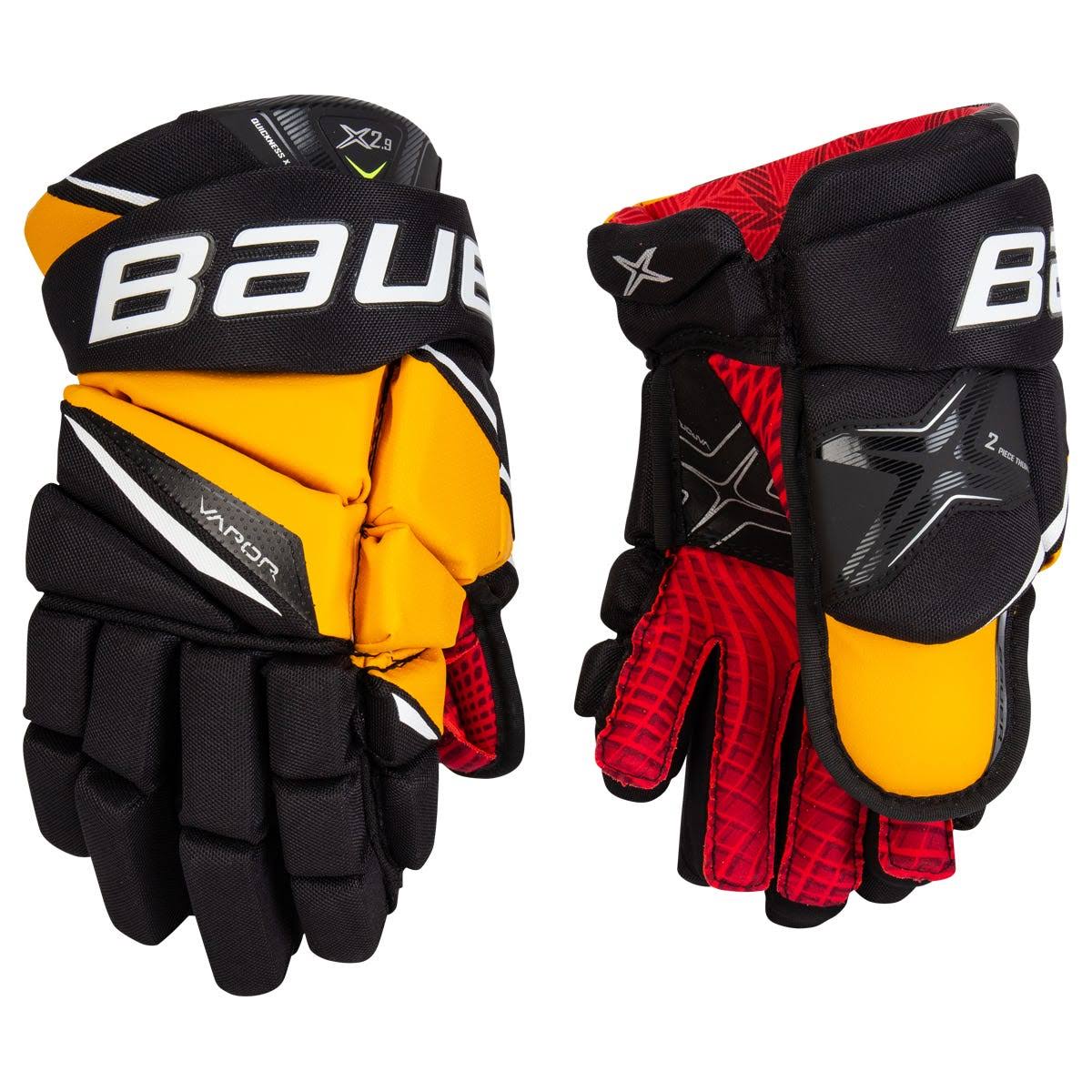 Bauer Vapor X2.9 Senior Ice Hockey Gloves Black/Gold / 13x22