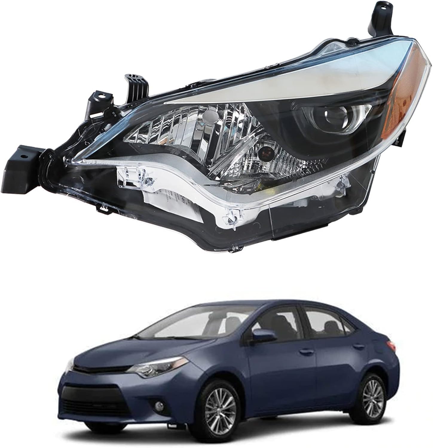 labwork Replacement for 2014 2015 2016 Toyota Corolla Built in LED Projector Headlight Assembly Left Side(Driver Side)