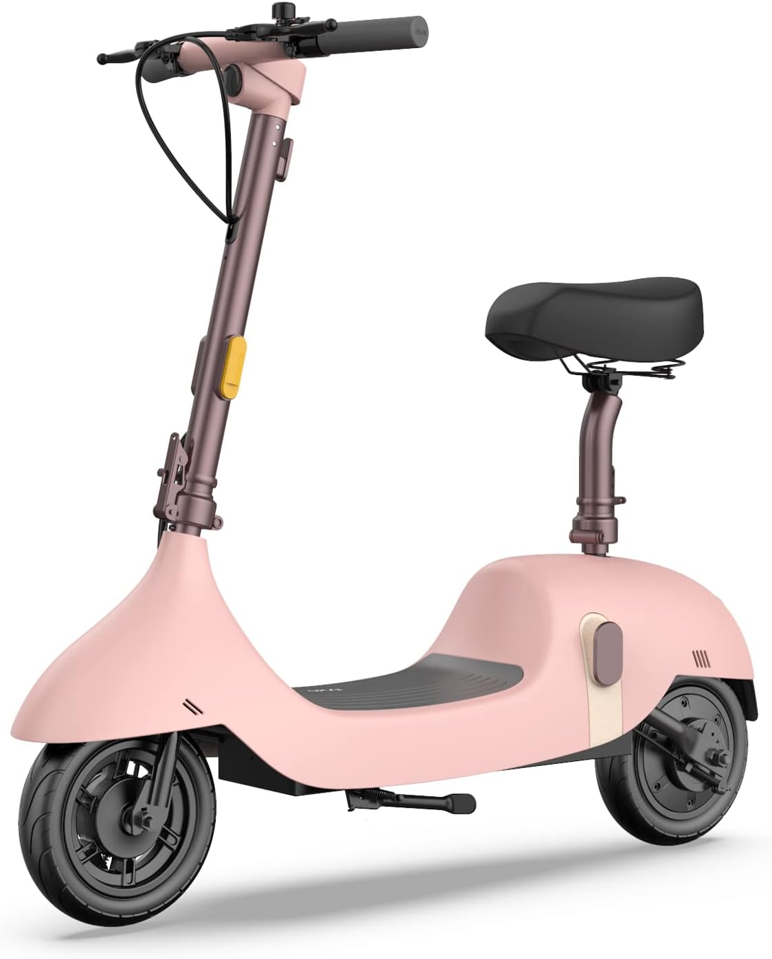 OKAI Beetle Electric Scooter with Seat, Up to 25 Miles Range & 15.5MPH, Modern Moped Scooter Bike with 10inch Vacuum Tires