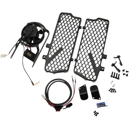 Trail Tech 7322C-FN1 Radiator Guard/Fan Combo Black