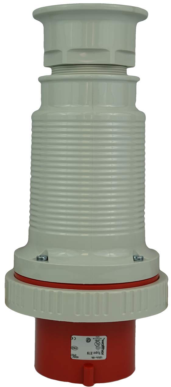 Walther Electric Pin and Sleeves Plugs 279 Male 63A 5W 400VAC 6 Hr IP67 with Cable Gland - Safe, Reliable for Installations of All Kinds: Welding, Motor Gen-Sets, Compressors - IEC 5100P6W