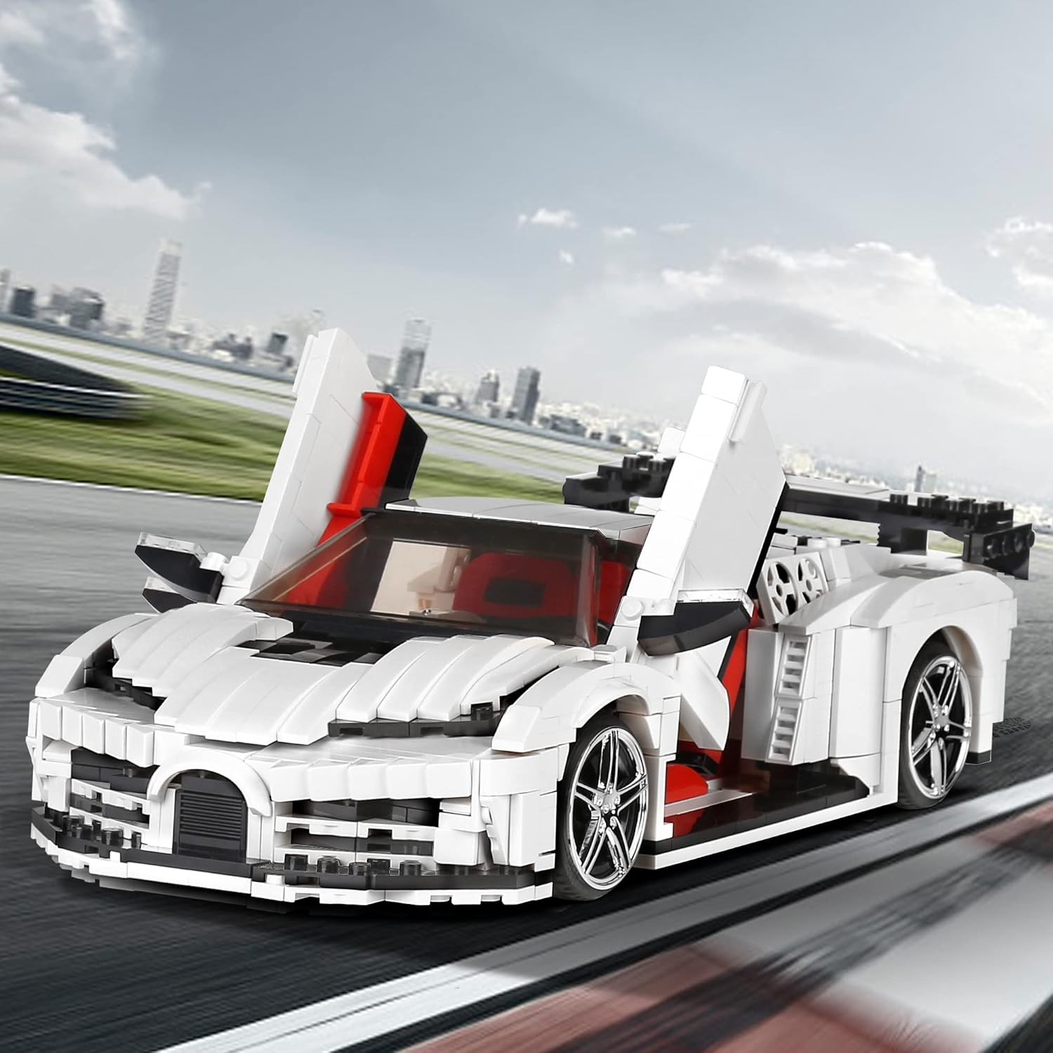 Mould King 10004 Racing car Building Block Kits, MOC Building Blocks Set to Build , Gift Toy for Kids Age 8+/Adult Collections Enthusiasts(1116 Pieces, Static Version)