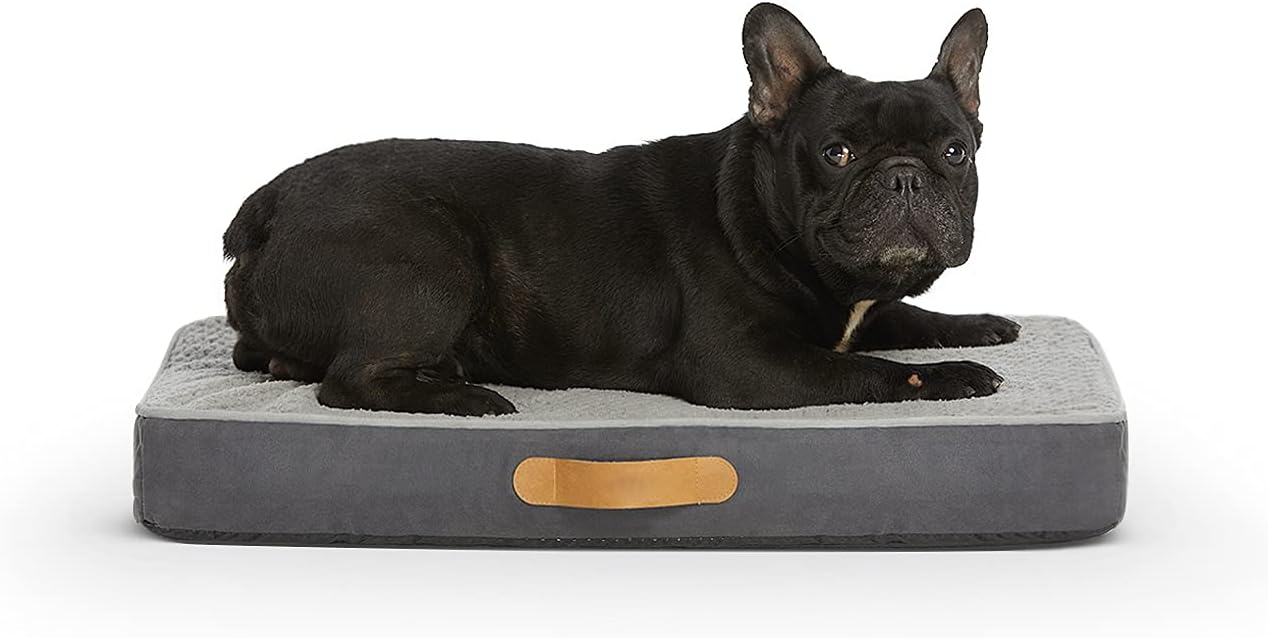 YANXUAN Dog Mat Memory Foam Chic Cat Bed, Double-Sided(Cooling Side & Massage Side), Water-Resistant, Machine Washable Cover, Pet Bed Mat, for Small,Medium & Large Dogs-Grey, Jumbo