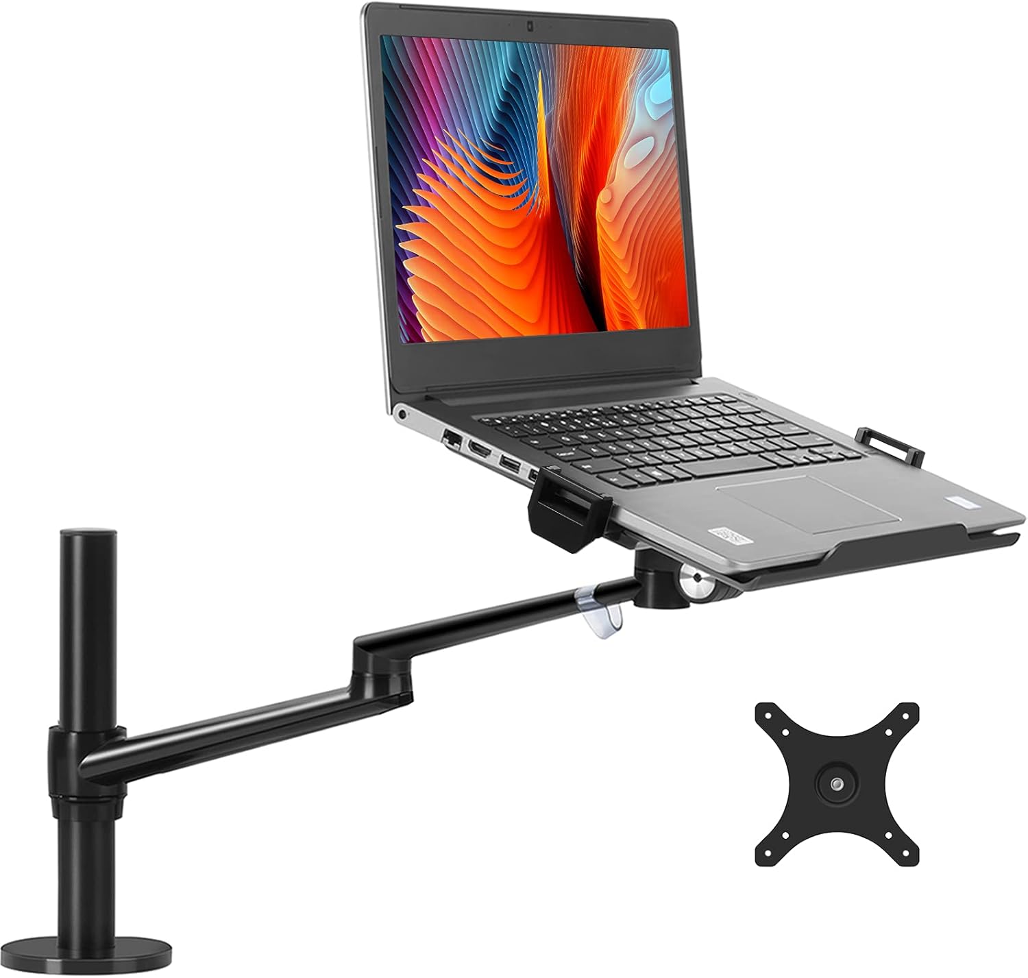 Viozon Laptop/Notebook/Projector Mount Stand,Height Adjustable Single Arm Mount Support 12-17 inch Laptop/Notebook/Tablet, Free Removable VESA 75X75 and 100X100 for Monitor 17-32 inch (Silver) Pack of 2