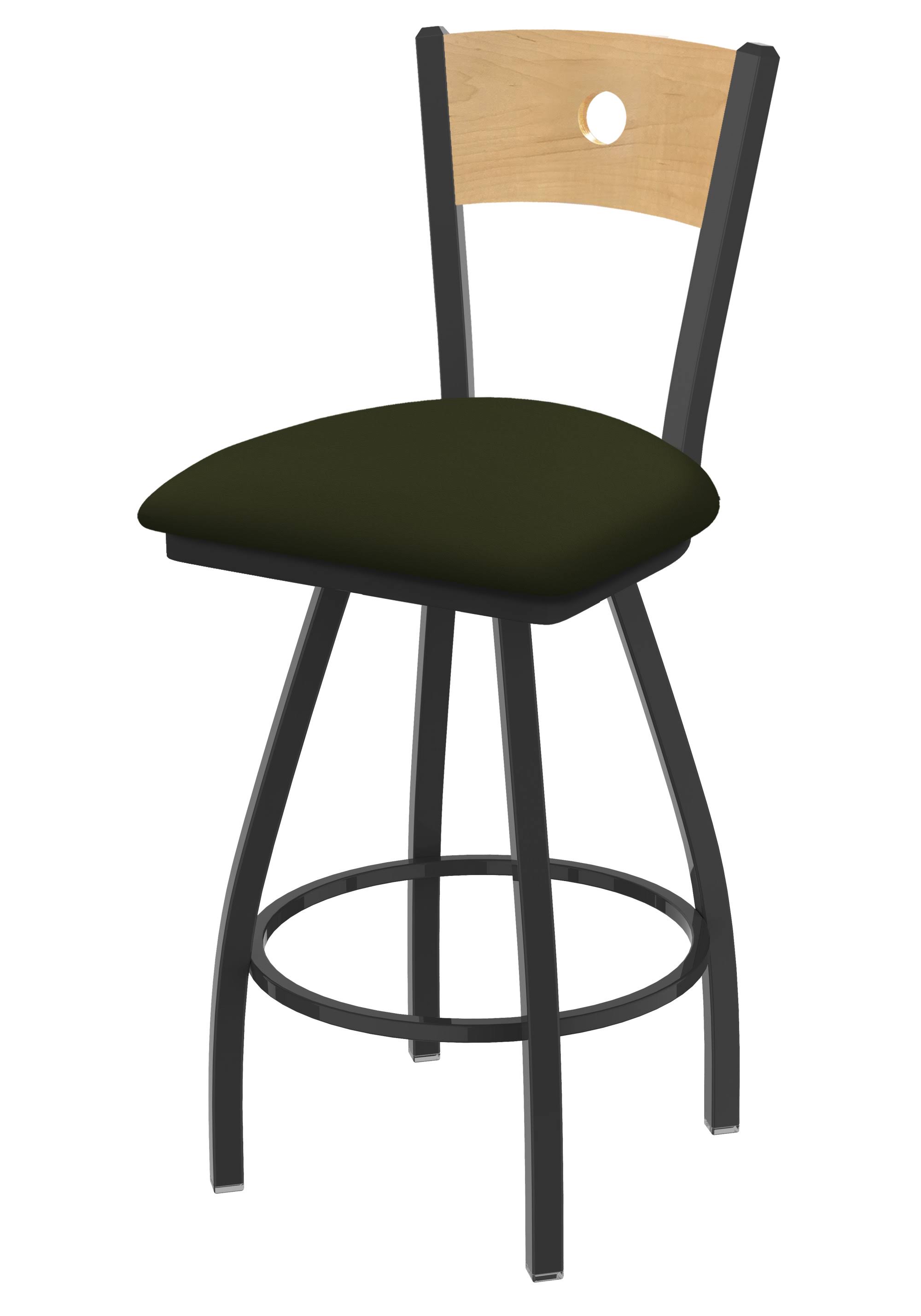 Holland Bar Stool 830 Voltaire 36x22 Swivel Counter Stool with Pewter Finish, Natural BACK, and Canter Pine Seat
