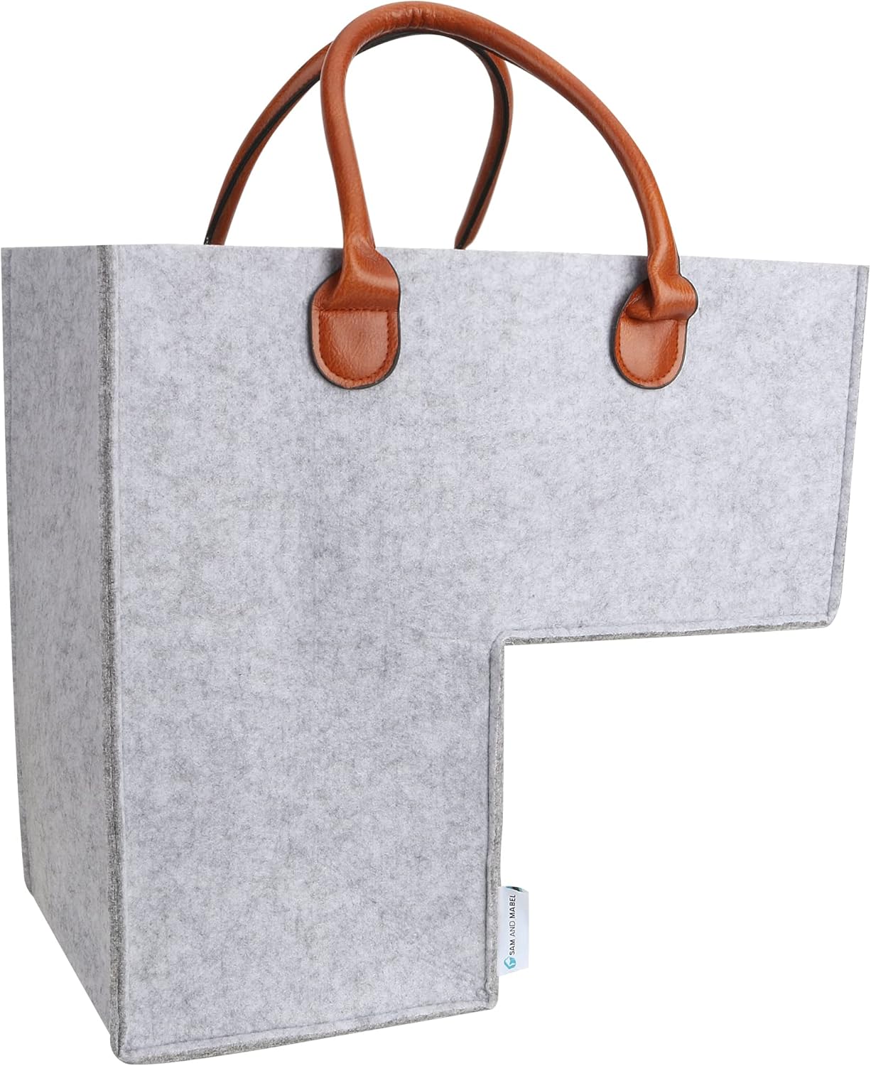 Stair Basket with Handles - 16inch/42cm Stair Baskets for Carpeted Stairs and Wooden Stairs, Stair Step Storage Organizer for Office and Home Decor (Stylish Gray) Pack of 2