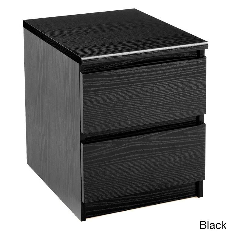 Porch u0026 den Kern McKellingon Contemporary 2-Drawer Nightstand, Black